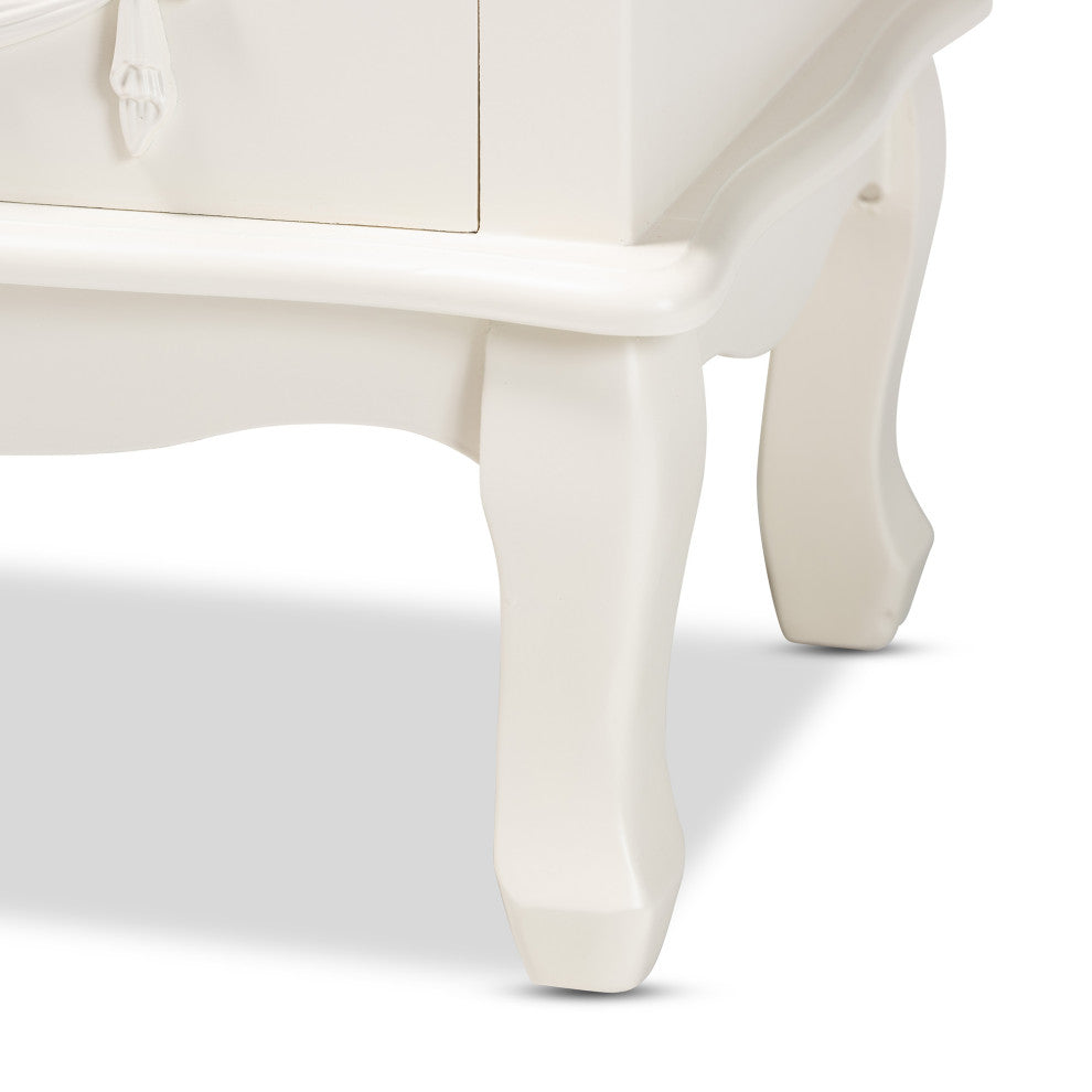 Callen Classic and Traditional White Finished Wood 3-Drawer Nightstand