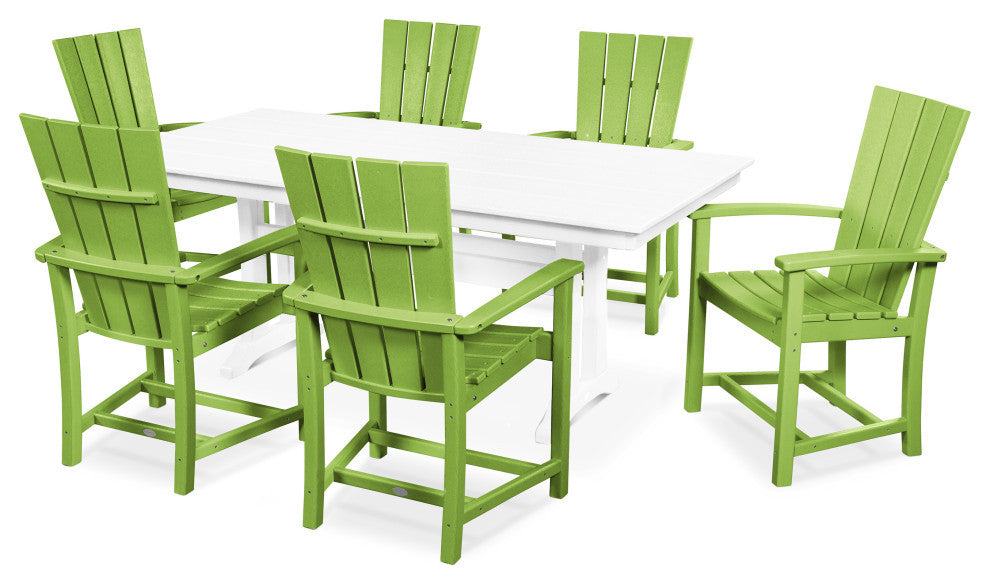 POLYWOOD Quattro 7-Piece Farmhouse Dining Set
