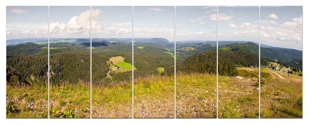Black Forest Germany Panorama, Landscape Canvas Art Print, 83"x32", 7 Panels