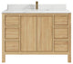 Elizabeth 48 Single Sink Bath Vanity in Light Natural Teak 1.5" Calacatta Laza