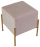 Cortesi Home Spokane Square Ottoman, Pink Velvet