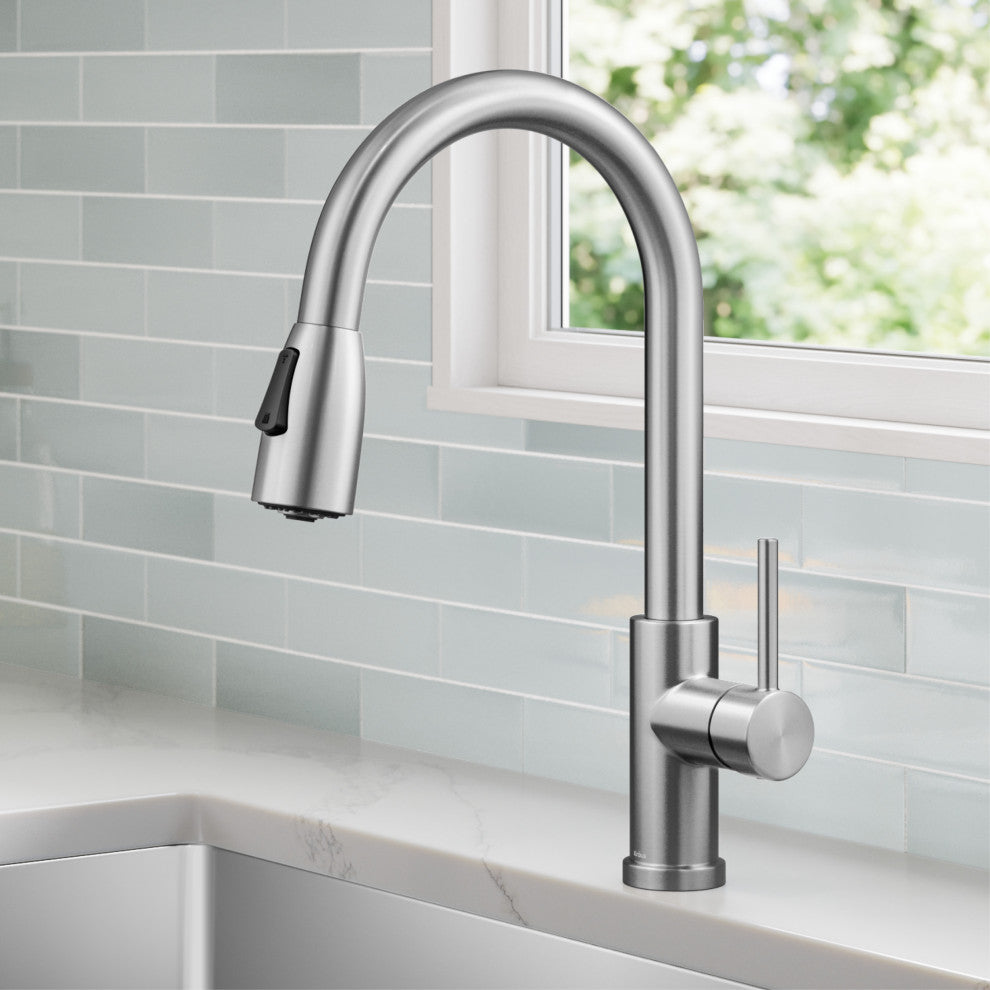 KRAUS Coda 2-Function 1-Handle Pull Down Kitchen Faucet Spot Free St Steel