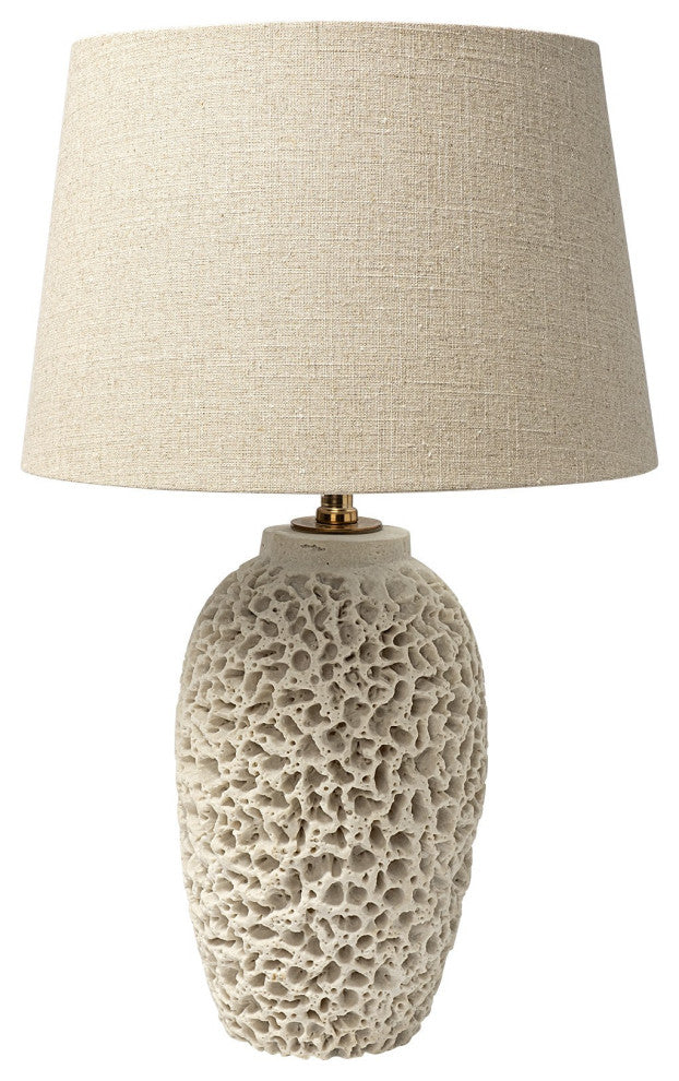 Coastal Beige Faux Coral Table Lamp
