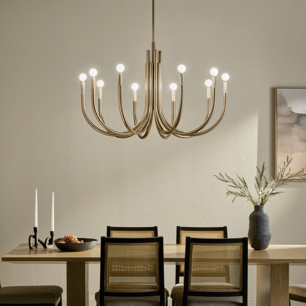 Odensa 10 Light Chandelier 1 Tier Large, Champagne Bronze