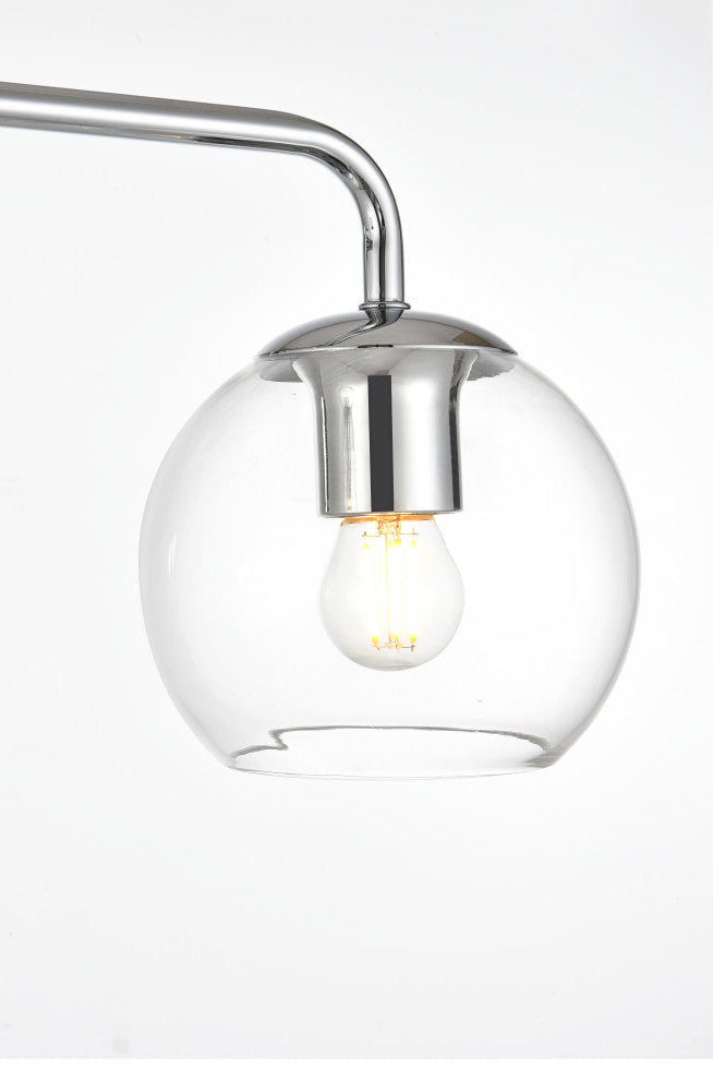 3 Light Chrome And Clear Bath Sconce