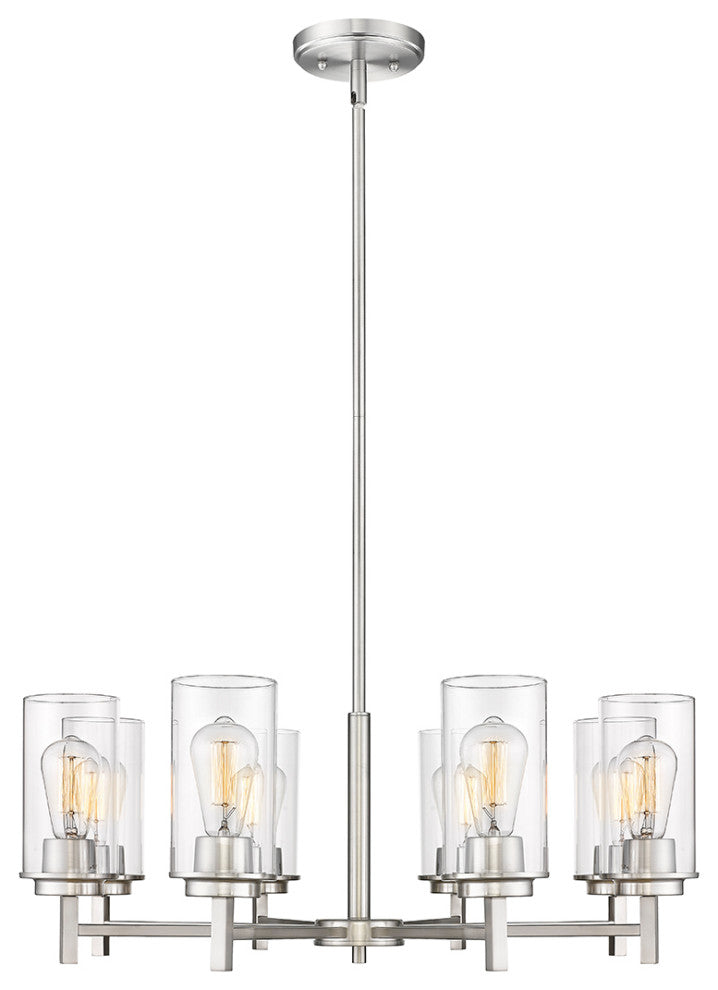 8 Light 30" Brushed Nickel Chandelier