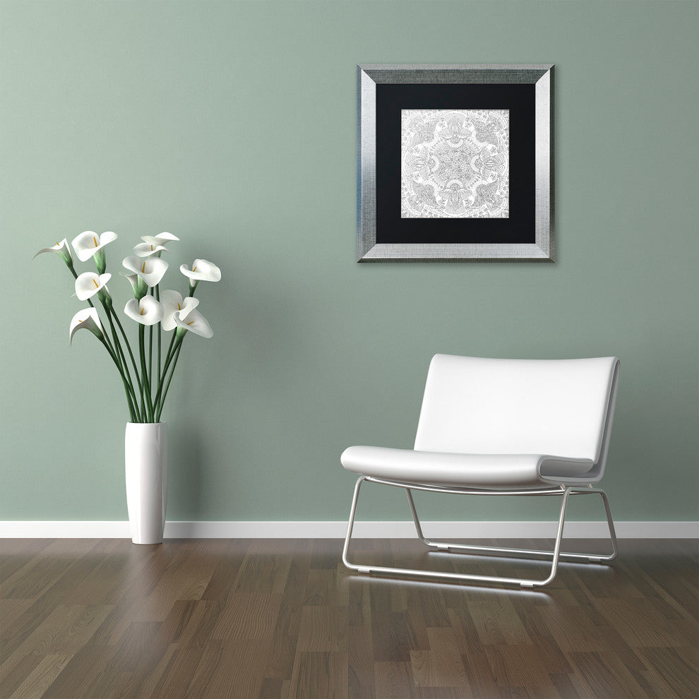 Hello Angel ''Christmas Angels'' Art, Silver Frame, Black Mat, 11x11