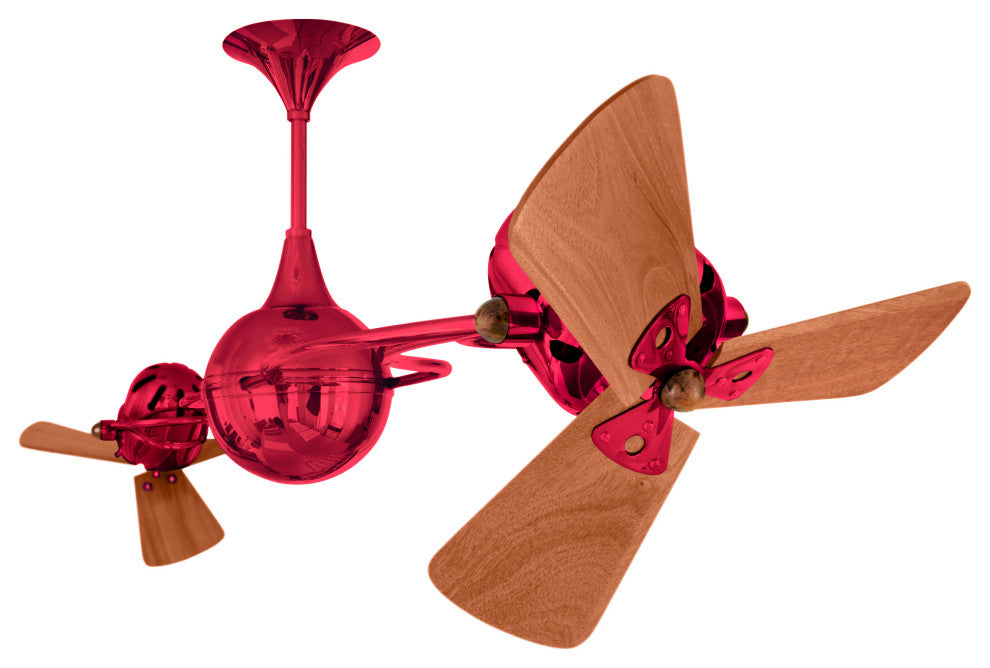 Italo Ventania, Rotational Ceiling Fan, Rubi Finish, Mahogany Blades