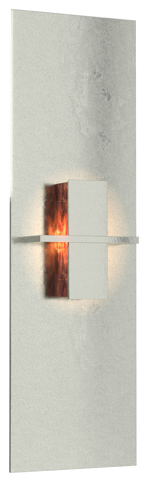 Aperture Vertical Sconce, Sterling Finish, Topaz Glass