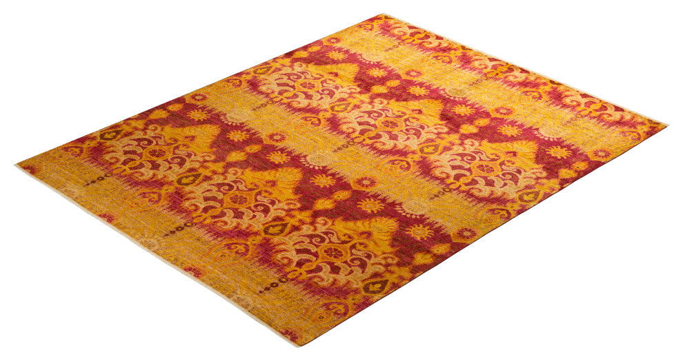 Hand-Knotted Area Rug, 8'1"x10'2", Gold