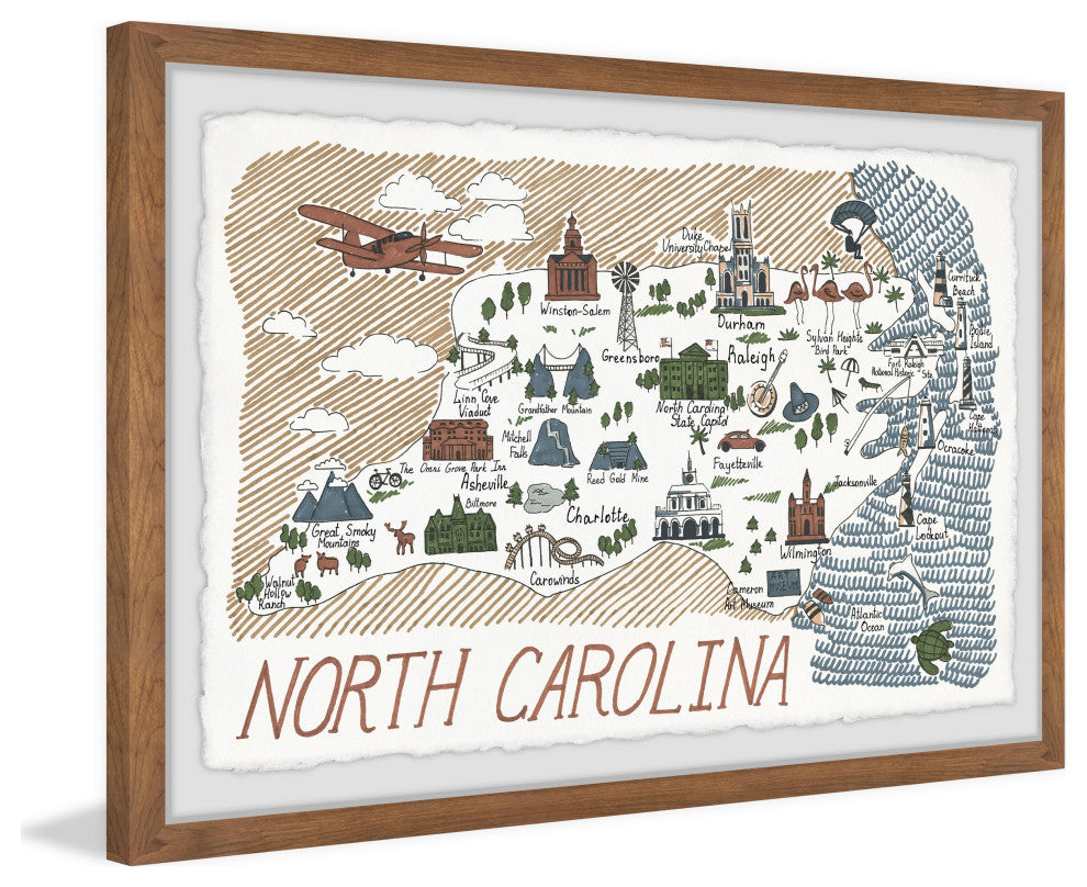 "North Carolina Spots" Framed Painting Print, 24x16