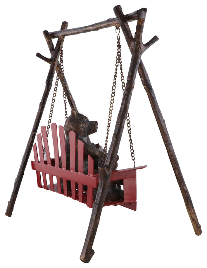 Bear and Cubs on Porch Swing