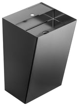 Karran Cinox Stainless Steel Rectangular Pedestal Sink, Gunmetal Grey