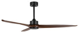 60" 3-Blade Reversible DC Motor Ceiling Fan with Remote, Black