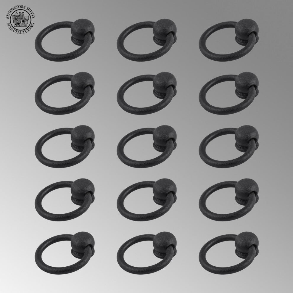 Cabinet Ring Pulls Mission Black Wrought Iron Pack of 15 |