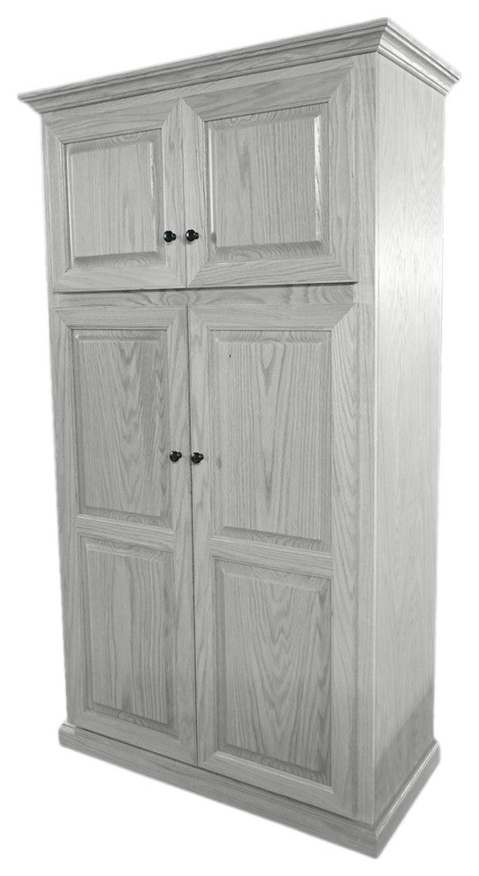 Oak Kitchen Pantry With upper Storage, Bright White Oak