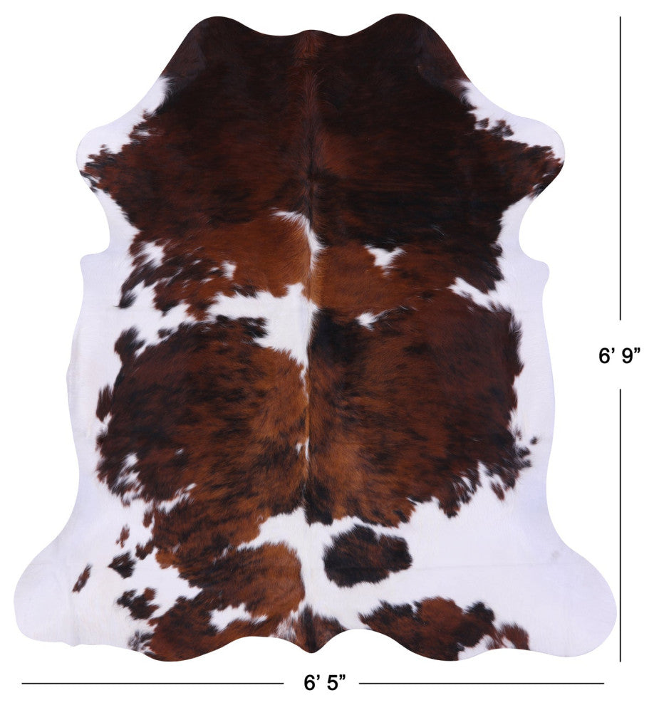 Tricolor Natural Cowhide Rug 6' 9" X 6' 5" C2412