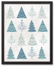 Blue Graphic Tree Print 16x20 Black Framed Canvas