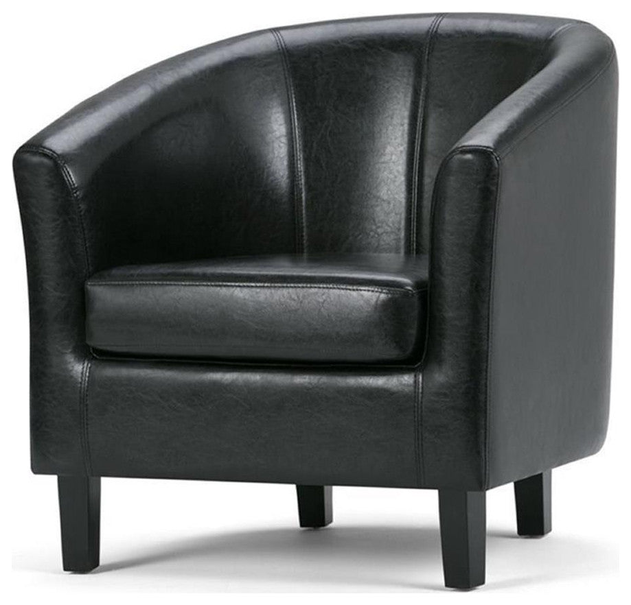Austin 30 Inch Wide Contemporary Tub Chair In Black Faux Leather