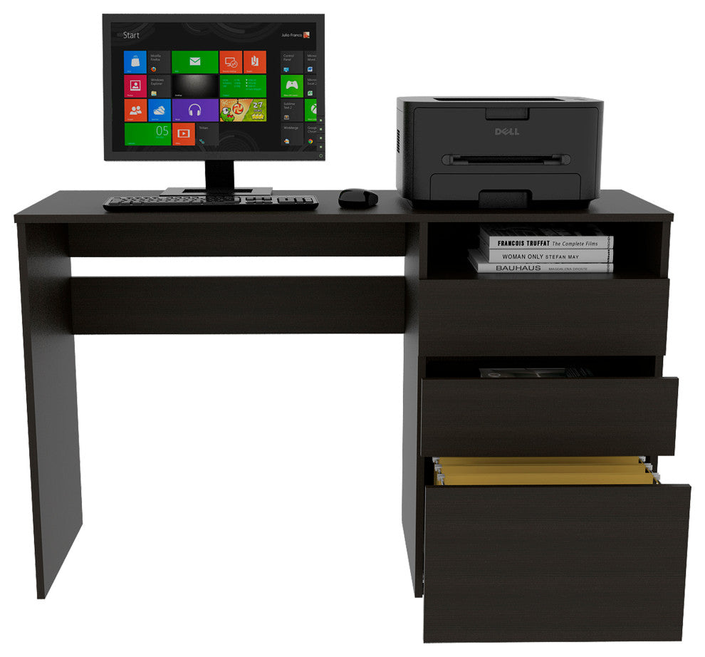 Kenai 3 Drawers Computer Desk, Black