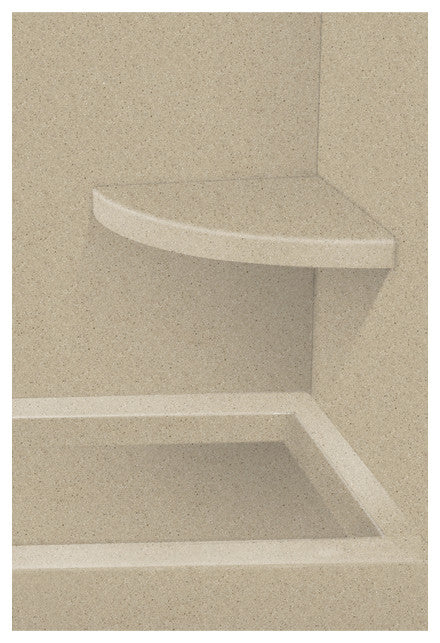 14"x14" Solid Surface Wall-Mount Corner Decor Shower Seat, Matrix Sand