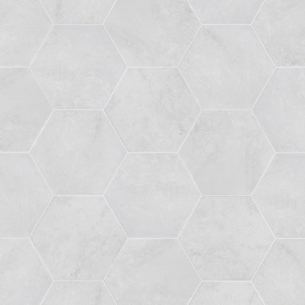 Mazzo Hex White Porcelain Floor and Wall Tile