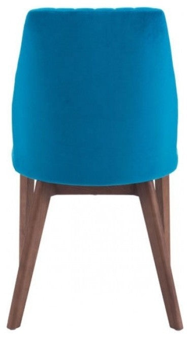 Zuo Modern Vaz Dining Chair Blue Velvet, Set of 2