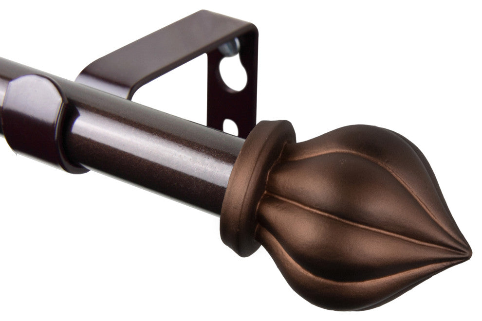 Meda 5/8" Curtain Rod, Cocoa, 18-28"