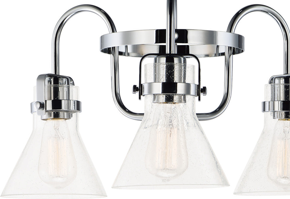 Maxim 26116 Seafarer 3 Light 22" Seedy Glass Chandelier - Polished Chrome