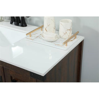 Elegant Decor Grant 32" Aluminum MDF Single Bathroom Vanity in Expresso