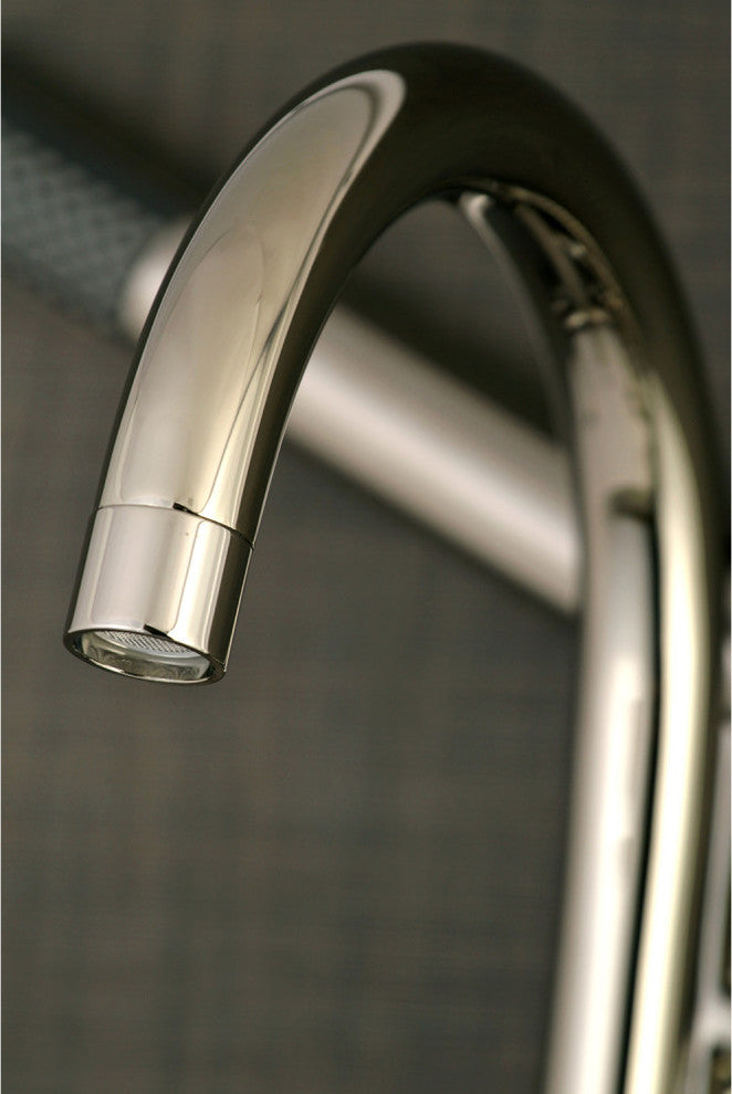 Aqua Vintage 7" Adjustable Wall Mount Tub Faucet, Polished Nickel