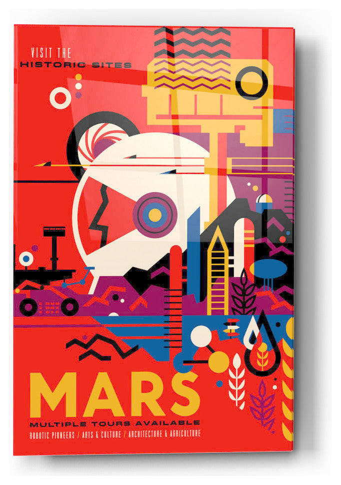 Epic Graffiti Visions of the Future: Mars Acrylic Wall Art, 20" x 28"