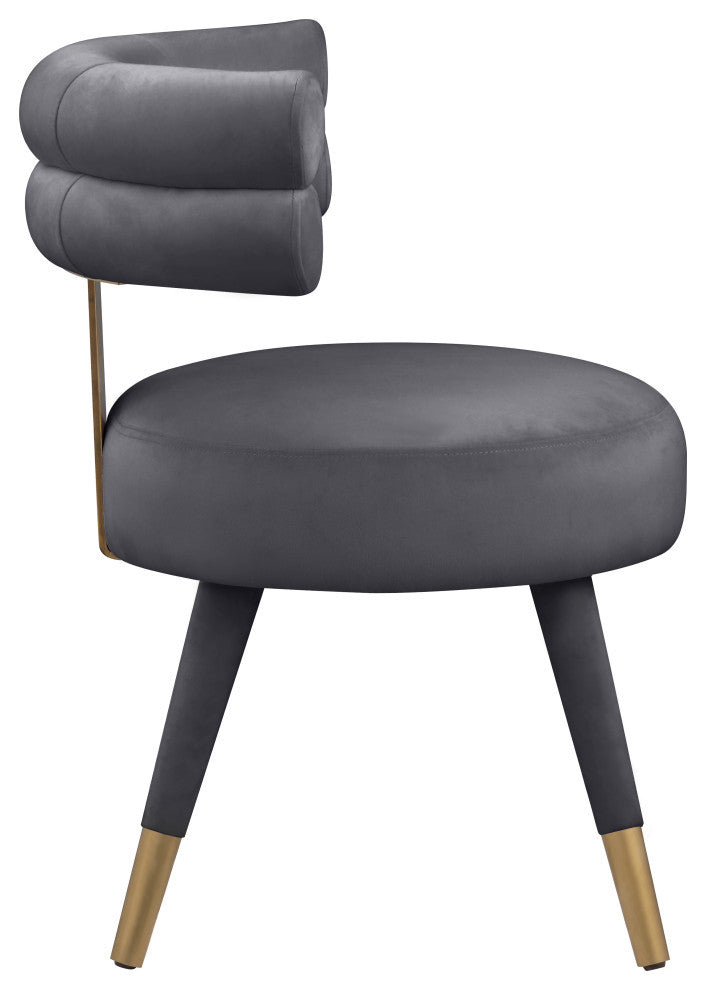 Fitzroy Velvet Upholstered Dining Chair (Set of 2), Gray