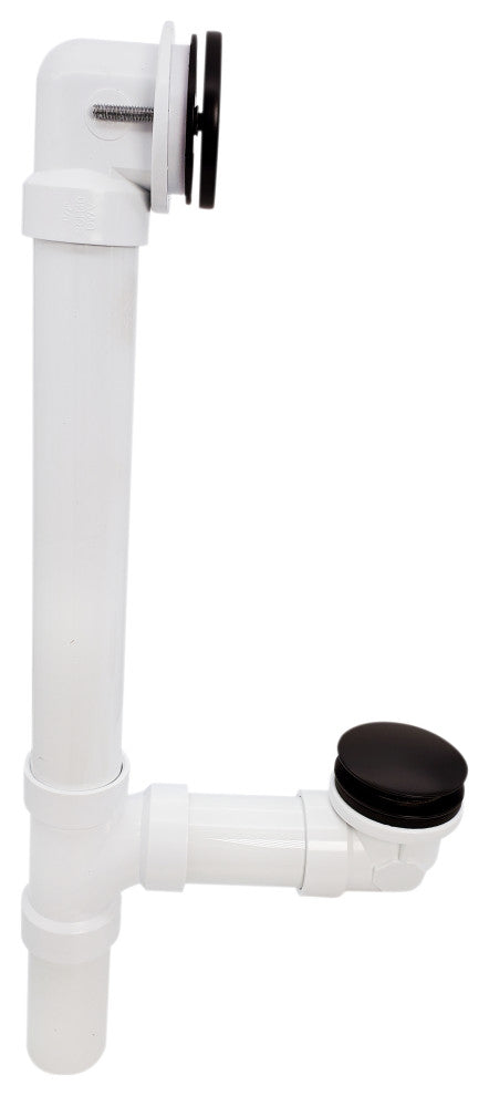 Illusionary Overflow 12" & 4" Sch. 40 PVC Bath Waste and Overflow Tip-Toe, Oil Rubbed Bronze