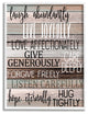 Live Joyfully Phrases on Wood Grain Brown Tan Teal, 11 x 14