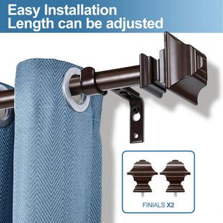 1" Pila Drapery Curtain Rod, Bronze, 84"-120"