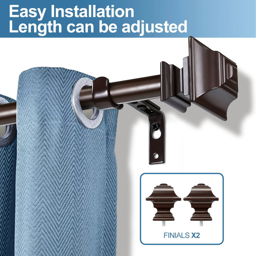 1" Pila Drapery Curtain Rod, Bronze, 84"-120"