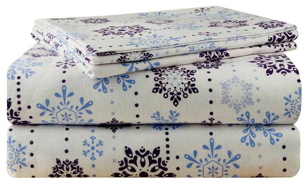 Pointehaven 200 GSM Flannel Sheet Set, Snow Drop, King