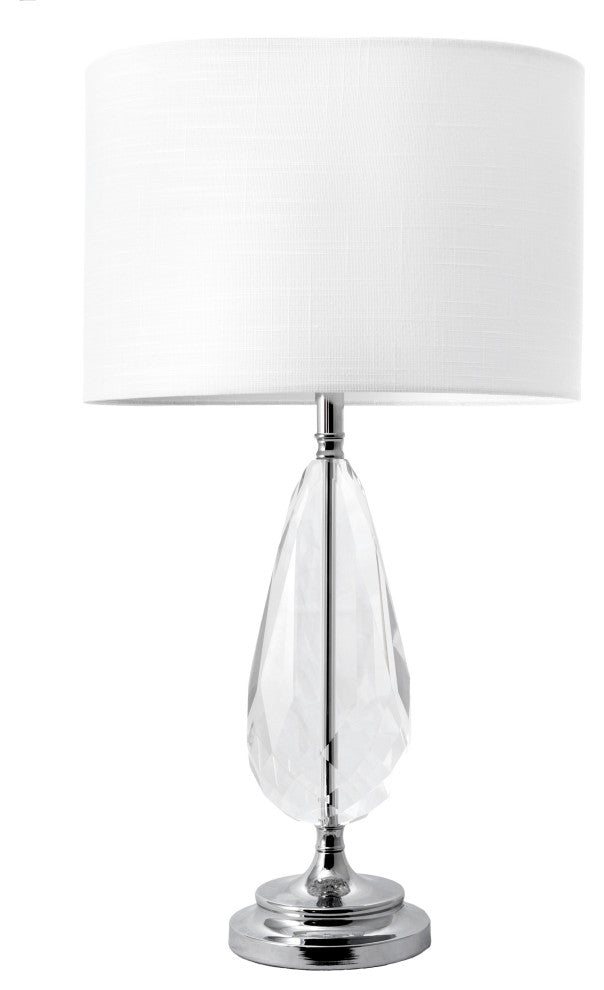 Nuloom 28" Crystal Moon Tear Faux Silk Shade Clear Finish 3-Way Switch