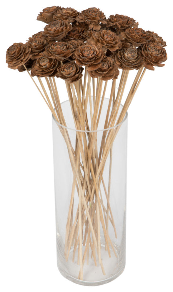 Vickerman Natural Botanicals 1.57" Cedar Rose, Natural, 18"