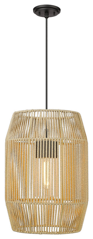 Seabrooke 1-Light Pendant Outdoor With Summer Sands Shade and Clear Glass Shade