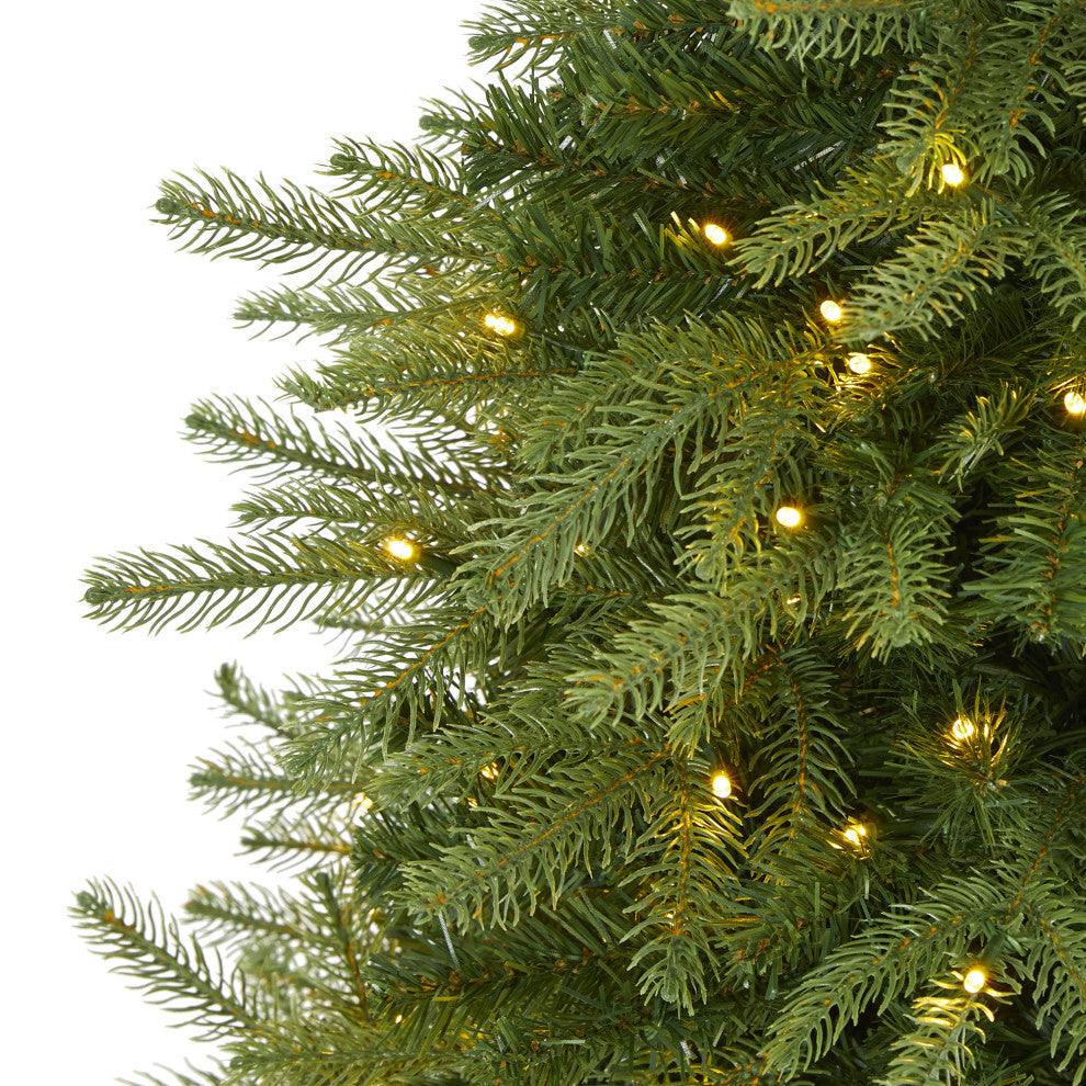4' Vancouver Fir Natural Look Faux Xmas Tree W/Clear Lights & Bendable Branches