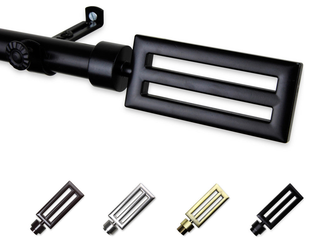 Mabel 13/16 inch dia. Curtain Rod, Black, 66-120"
