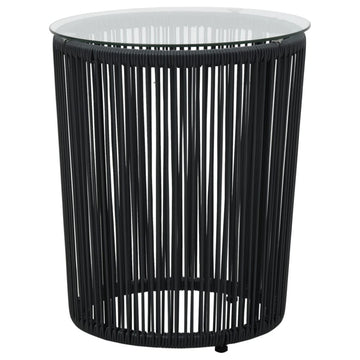 Vidaxl 3-Piece Bistro Set With Cushions Pvc Rattan Black