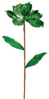 Glitter Magnolia Artificial Christmas Spray , Green, 30"