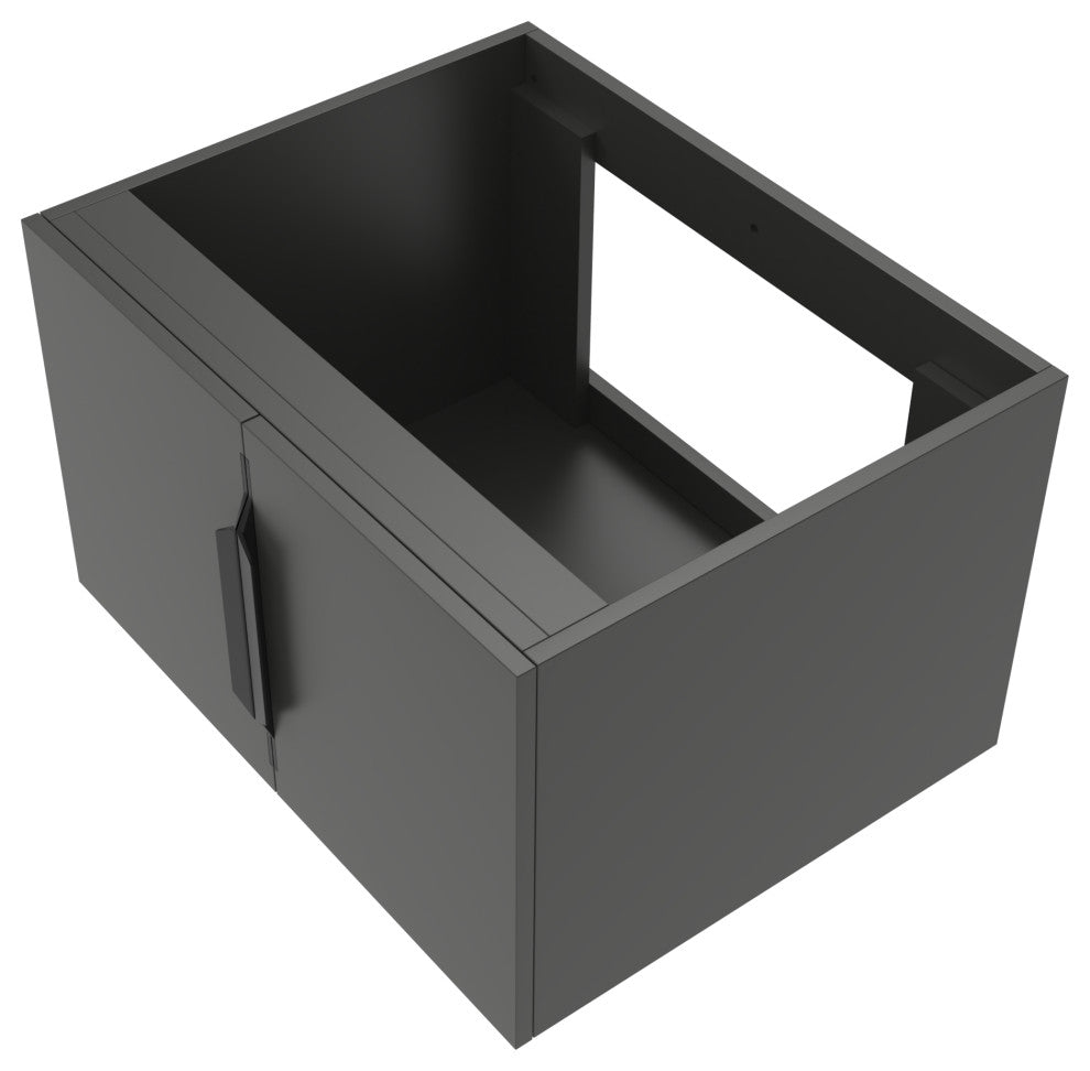 CastelloUSA Alpine 24" Wall Mounted Vanity, Base Only, Black, Black Handles