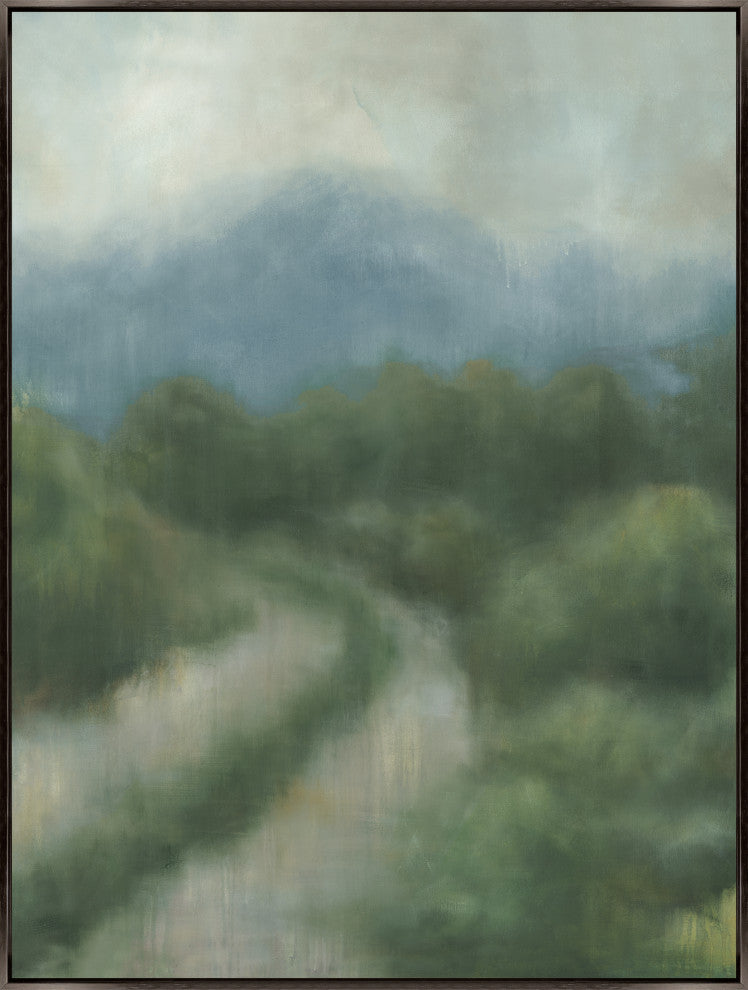36x48 Last Night's Rain II, Framed Artwork, Espresso