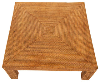 La Jolla Rattan Square Coffee Table, Honey Brown