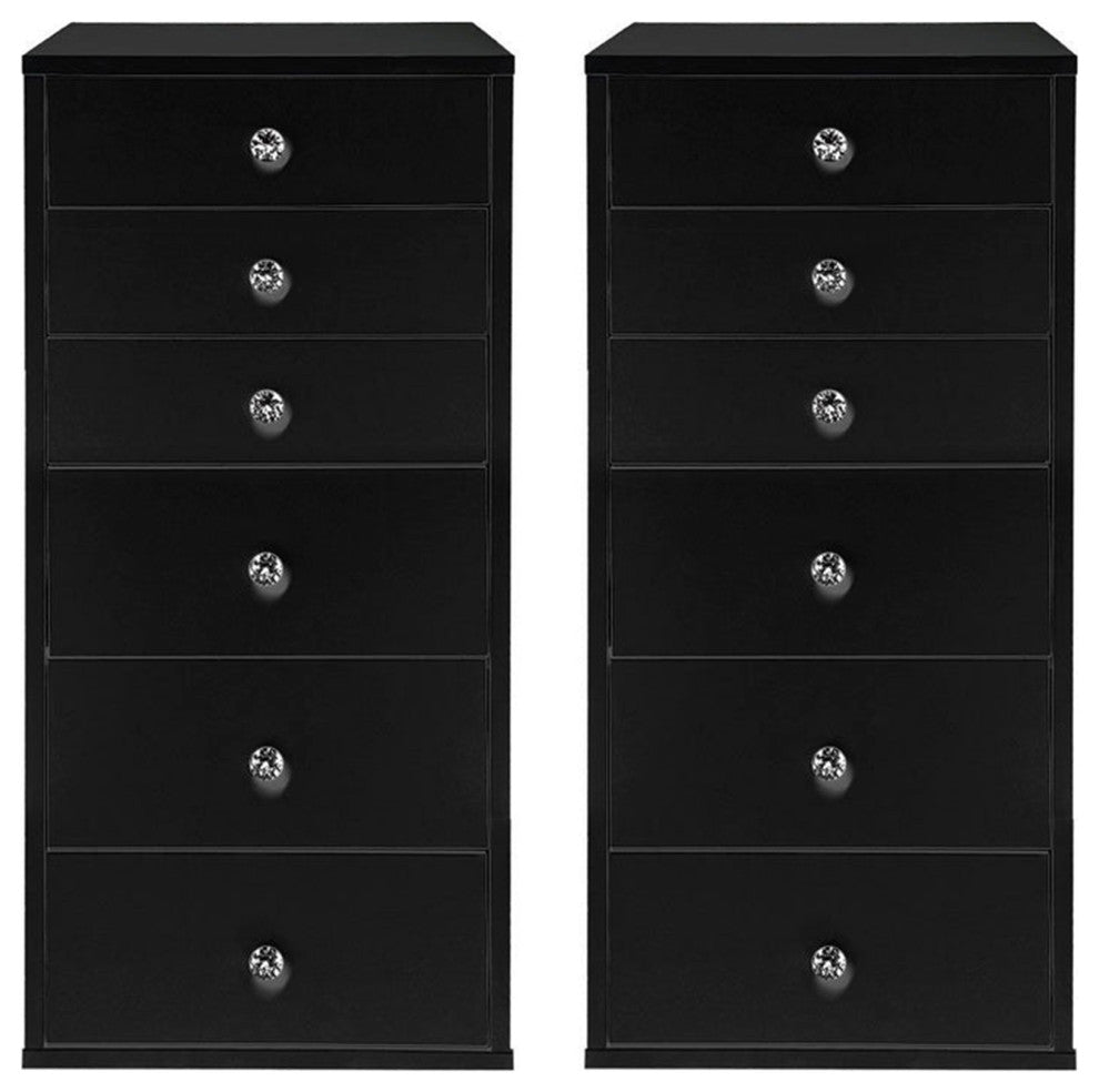 SlayStation 6-Drawer Makeup Vanity Storage Unit, Pro Black, Pair