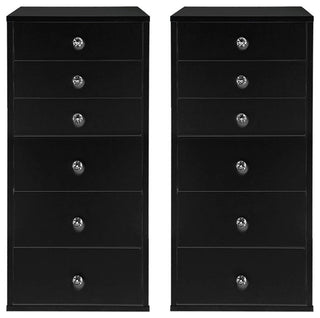 SlayStation 6-Drawer Makeup Vanity Storage Unit, Pro Black, Pair